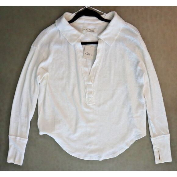 We The Free x Free People OB1547969 Women's Sz S Ivory L/S Anakin Thermal Shirt - Picture 6 of 7